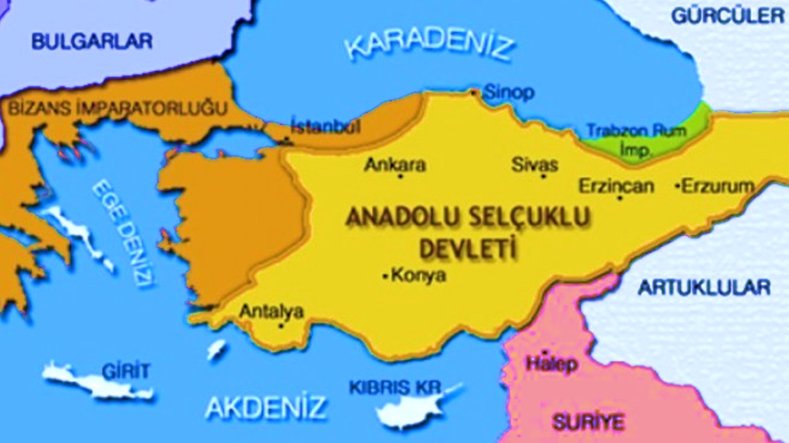 Anadolu Selçuklu Devleti Haritası