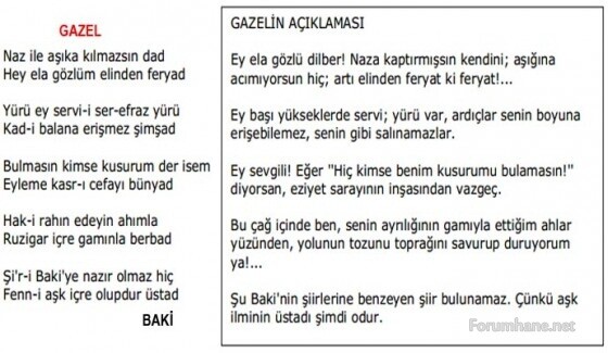 baki gazel örneği