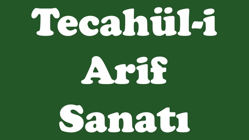 Tecahül-i Arif Sanatı Tecahul i Arif Sanati Nedir Ornegi Ornekleri